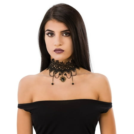 Womens Gothic Choker Halloween Costume Accessory
