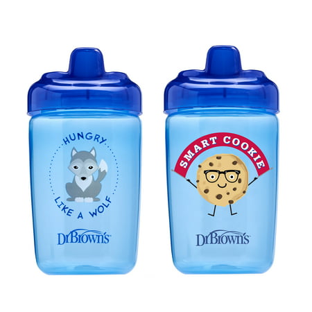 Dr. Brown's Milestones Hard Spout Sippy Cup, 12 ounce, Blue, 2 (Best Sippy Cup For Milk For 1 Year Old)