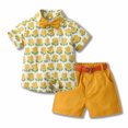 thumbnail image 1 of Conjunto de ropa de verano para bebé niño pequeño Herrnalise, pantalones cortos, camisa de manga abotonada, top, pantalones cortos casuales, trajes para niño pequeño, 1 of 7