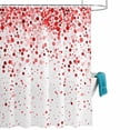 thumbnail image 2 of Red Polka Dot Fabric Shower Curtain for Bathroom Watercolor Red Gradient Waterproof Polyester Bath Curtain with 12 Hooks Washable Shower Curtain with Grommets 72"x72", 2 of 9