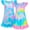 Tie Dye, variant on Girl's 4-8 Unicorn Nightgown & Sleepshirt, Rainbow (2 Pack)
