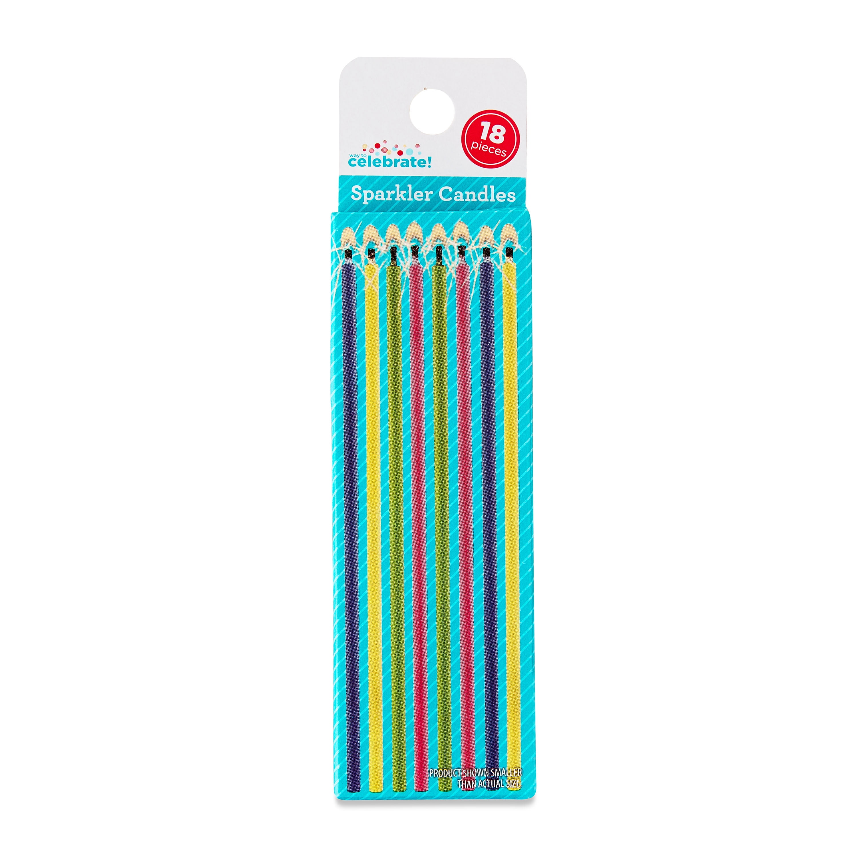 (6 pack) Multicolor Sparkler Birthday Candles, 18 Count, by Way To Celebrate