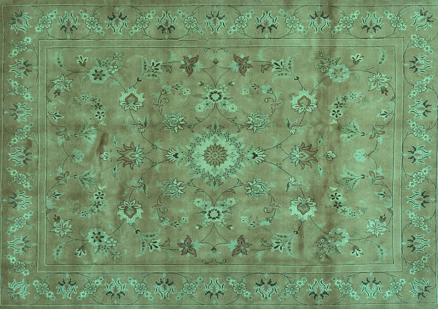 Ahgly Company Indoor Rectangle Abstract Turquoise Blue Contemporary ...