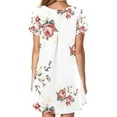 thumbnail image 2 of QLEICOM Women's Summer Casual Tshirt Dresses O Neck Short Sleeve Loose Dress Sundress with Pockets White D S, US Size: 4, 2 of 4