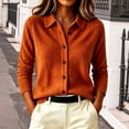 thumbnail image 2 of Harcomeey Womens Button Down Shirts,Jackets for Women Solid Color Loose Long Sleeve Knit Blouse for Fall and Winter 2XL, 2 of 5
