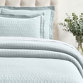 thumbnail image 3 of BNM Diamond Matelasse Cotton Bedspread Set, Full, Sky Blue, 3 of 7