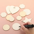 thumbnail image 5 of Uxcell 2.4 Inch Unfinished Blank Hexagon Wood Slices for DIY Art Crafts Decor 100 Pack, 5 of 6