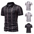 thumbnail image 2 of Polo à Manches Courtes Taille Européenne 2023 Été pour Hommes, T-Shirt à Rayures à Col Rabattu, 2 of 3