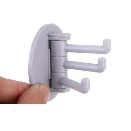 

PRINxy 2KG Adhesive Hook Rotatable Strong Bearing Stick Hook Bathroom Wall Rack Tools for Household and Travel Women/Men Gray B
