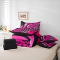thumbnail image 6 of Manfei Chic Zebra Leopard Print Twin Bedding Sets 7-Piece, Pink Wateroclor Art Bedding Comforter Set, Modern Fashion Abstract Reversible Sheet Sets, Luxury Bedroom Decor, 6 of 8