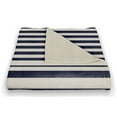thumbnail image 3 of Creative Products Navy Stripes 60 x 80 Coral Fleece Blanket, 3 of 3
