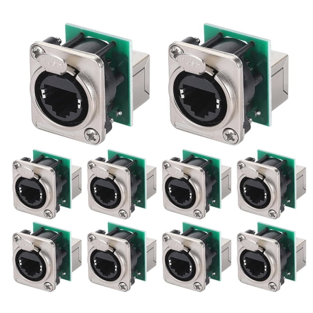 10 Conectores De Chasis Ethercon Rj45, Conector De Paso Ethercon NE8FDP, Conector De Montaje En Panel RJ45 Cat5 Serie D