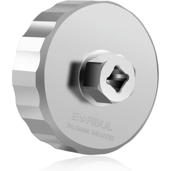 New 74.5mm 14 Flutes Oil Filter Cap Wrench Removal Tool Fit for Audi Porsche Mazda -Stainless Steel
