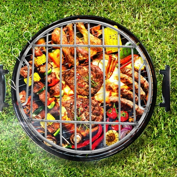 PAMINGONO Stainless Steel Fire Pit Grate with Handle for Outdoor Cooking and Grilling