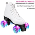thumbnail image 5 of Women's Roller Skate Classic Double Row Skates with 4 Flash Wheels White Quade Skates for Indoor Outdoor Beginer,7.5, 5 of 12