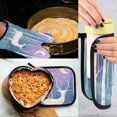 thumbnail image 5 of Yayeee Oven Mitts and Pot Holder Set of 2 Heat Resistant Kitchen Gloves Baking Hot Pad, Purple Night Deer, 5 of 5