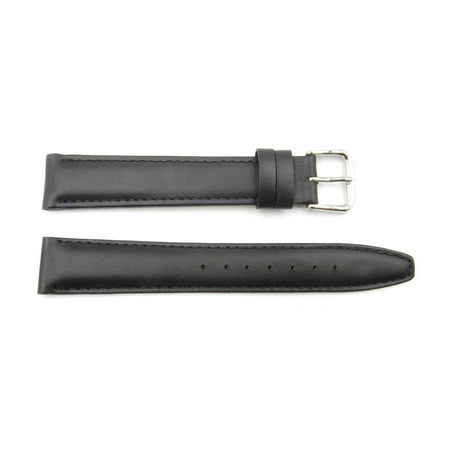 New Life 18mm Black Genuine Leather Smooth Tapered Edge Long Watch Band Walmart Com