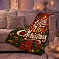 thumbnail image 6 of Light Up Christmas Golden Text Festive Holiday, Festive Holiday Scene, Warm Flannel Blanket for Living Room and Reading Nook, Art Lovers Christmas Gift, Festive Home Decor, 6 of 9