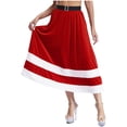 thumbnail image 3 of Sxiwei Women's Red Velvet Skirts for Christmas Mrs Santa Claus Costume High Waist A-Line Long Skirt Red 4XL, 3 of 6