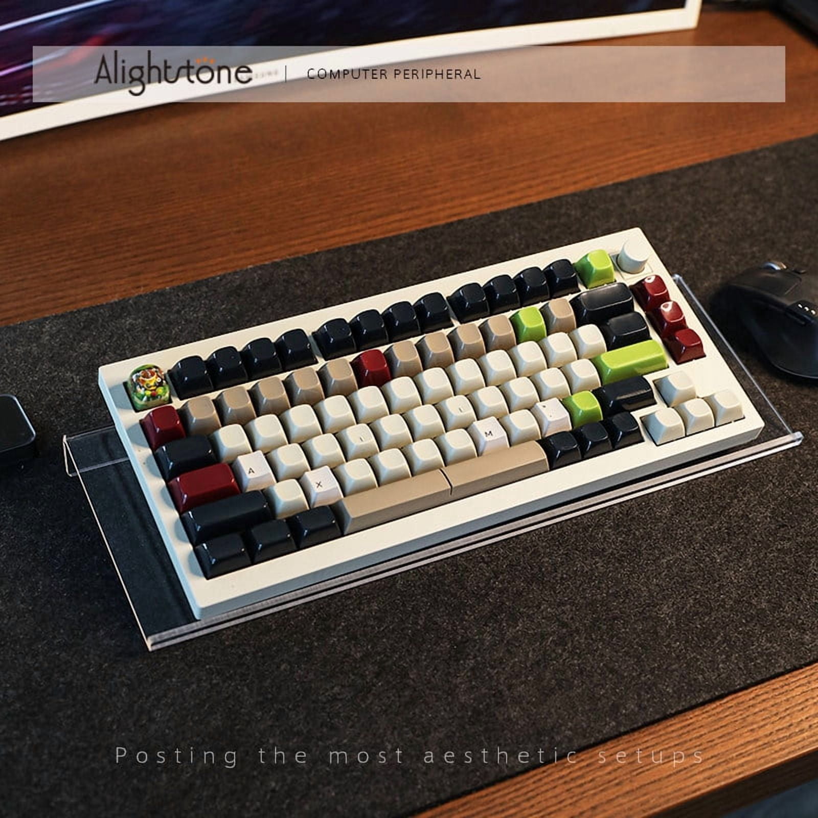 Acrylic Keyboard Riser Stand, Ergonomic Tilted Keyboard Holder for Desk, Clear Desktop Stand