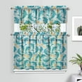 thumbnail image 2 of Kitchen Curtains 36 Inch Short - 3 Panel Set, Shark Whale Dolphin Ocean Theme, Rod Pocket Window Curtain, 100% Polyester for Nautical Farmhouse Kitchen, Easy Wash, 2 of 6