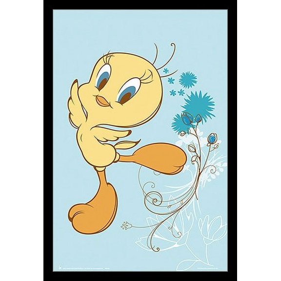 Tweety Bird Blue Laminated & Framed Poster (24 x 36)