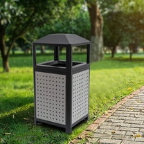 Commercial Waste Container Outdoor Trash Can Garbage Enclosure Build-in Ashtray Gray for Conference Rooms