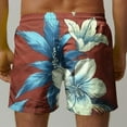 thumbnail image 5 of hlysgo Beach Shorts for Men Drawstring Flower Graphic Hawaiian Swim Shorts with Pockets Quick Dry Bathing Suits Summer Travel Swim Trunks no Liner Brown XXXXXL, 5 of 5