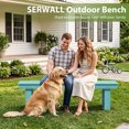 thumbnail image 6 of SERWALL Outdoor Bench Set of 2, HDPE Backless Patio Bench, Weather-Resistant Garden Bench for Porch, Yard & Backyard, Aruba, 6 of 10