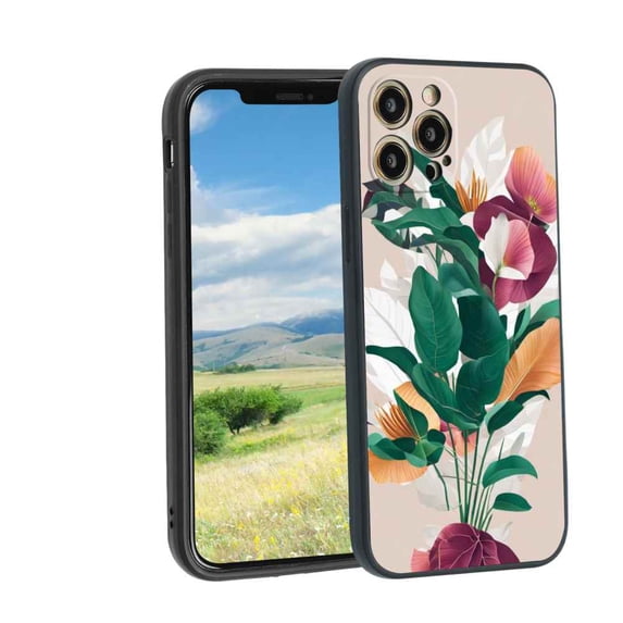 Botanical-6 Phone Case, Degined for iPhone 12 Pro Max Case Men Women, Flexible Silicone Shockproof Case for iPhone 12 Pro Max