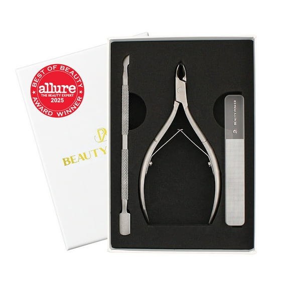 Beauty Power Professional Nail Care Set with Cuticle Trimmer/ Nipper & Cuticle Pusher & Nano Nail File - Award Winner