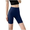 thumbnail image 2 of Pantalones cortos de yoga de color liso para mujer, ropa interior moldeadora de cintura alta, realce de cadera, compresión abdominal, moldeador corporal, de poliéster., 2 of 4
