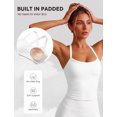 thumbnail image 5 of IBTOM CASTLE Tank Top Built in Bra for Women - Sports Yoga Workout Tops Crop Halter Neck Womens Padded Sport Back Bras Cami White, 5 of 7