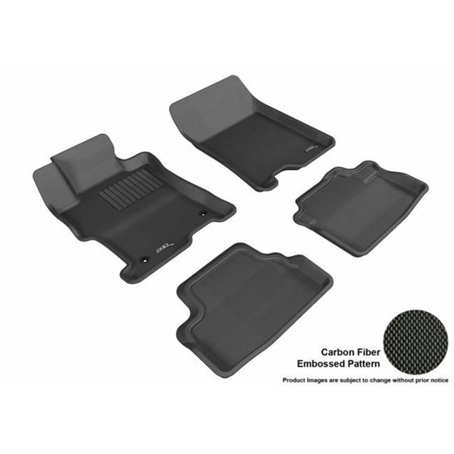 3D Maxpider Complete Set Custom Fit All-Weather Kagu Black Floor Mat for 2008-2012 CPE Honda Accord Models