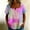 A819 Pink, variant on Womens Abstract Geometric Pattern Shirts Square Neck Short Sleeve Button Up Henley Tops Casual Summer Color Block Loose Fit Daily Wear Aesthetic Blouses