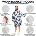 thumbnail image 5 of Blue and Dark Blue Leopard Pattern Wearable Oversized Blanket,Wearable Blanket Hoodie for Adults,Cozy Hooded Blankets with Super Pockets,Super Warm Fuzzy Pullover for Women & Men, 5 of 6