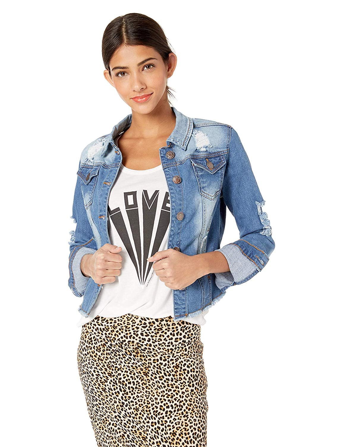girls crop jean jacket