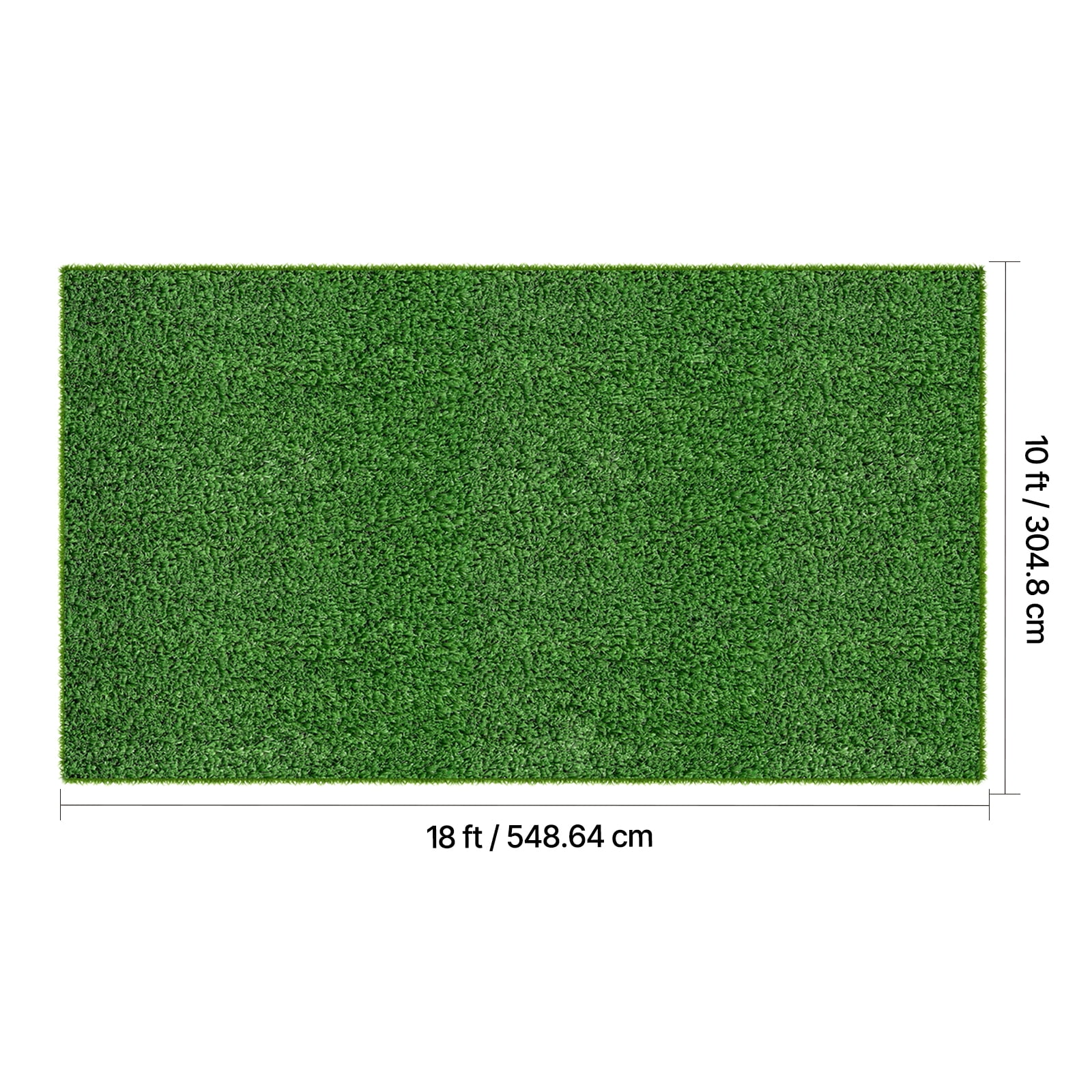 KFFKFF Artificial Grass, 18 x 10 ft Synthetic Turf Rug, 0.6 in Pile Height Realistic Lawn Carpet Roll Mat, Easy-to-Clean with Drainage Holes for Patio, Garden, Balcony, Outdoor and Indoor Use, Green