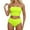 Light Yellow, variant on Women Strapless Textured Bandeau Bikini 2 Piece Swimwear Cheeky Solid Lace up Bathing Suits