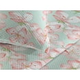 thumbnail image 3 of Ambesonne Springtime Quilted Bedspread Set 3 Pcs, Delicate Apple Blossoms, Queen, Salmon Rose and Mint Green, 3 of 4