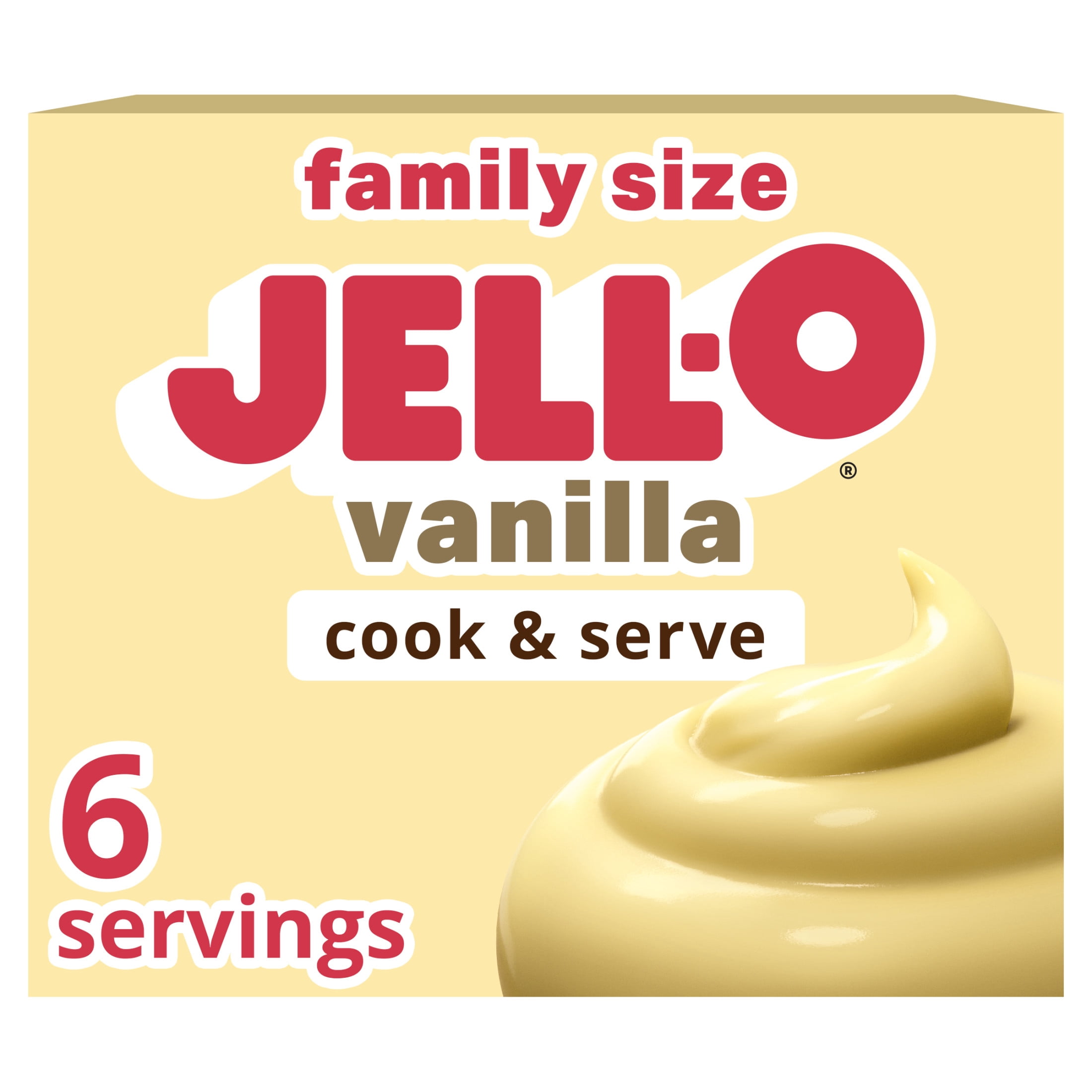 (6 pack) Jell-O Cook & Serve Vanilla Pudding & Pie Filling Mix, 4.6 oz Box