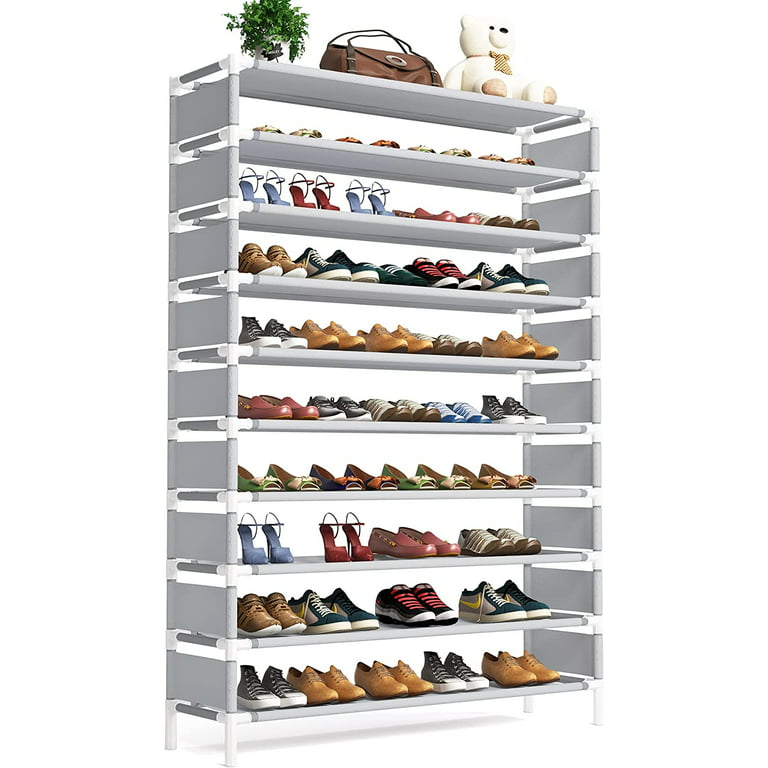10 Tiers Shoe Rack, Large Shoe Rack Organizer for 50 Pairs, Space