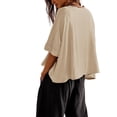 thumbnail image 3 of Oversized T-Shirts Womens Cropped Casual Short Sleeve Loose Fit Tee Tops, 3 of 6