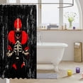 thumbnail image 3 of Manfei Boys Sports Shower Curtain 72Wx84L, Football Gamer Bathroom Shower Curtain, White Red Black, 3 of 5