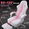 thumbnail image 3 of BOSSIN Gaming Chair, Fabric Big and Tall Video Game Chairs for Adults with Footrest,Racing Style Ergonomic Computer Gamer Chair with Headrest and Lumbar Support(Red), 3 of 7