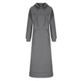 thumbnail image 6 of STETMN Hoodies Long Dresses for Women Plus Size Drawstring Maxi Dress with Pocket Fall Winter Warm Dress, 6 of 8