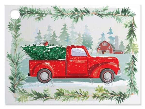6 Pk Tree Farm Christmas Truck Theme Gift Cards 3 75 X 2 75 For Gift Basket Or Gift Bag Walmart Com Walmart Com