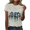 thumbnail image 2 of VKOYWKM Funny Horse Racing Shirts for Women Short Sleeve T Shirts Summer Horse Print Crew Neck Tees Loose Fit Casual Tshirt Shirts Gifts for Women, 2 of 4