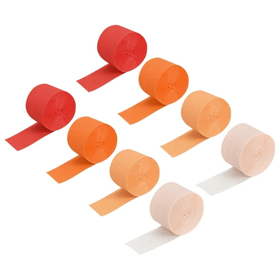 Uxcell Crepe Paper Streamer Party Streamer Decorations 2 Inch x 27 Ft for Birthday Party Wedding Festival Party Decorations, Light Apricot,Peach Color, Chocolate, Deep Brown, Pack of 8