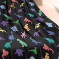 thumbnail image 3 of Black Colorful Dinosaurs Silhouettes Pattern Blanket,Comfortable Soft Flannel Throw Blanket,All Season,Warm Lightweight Blankets for Sofa Bed Couch Living Room Chair,30"x40", 3 of 4